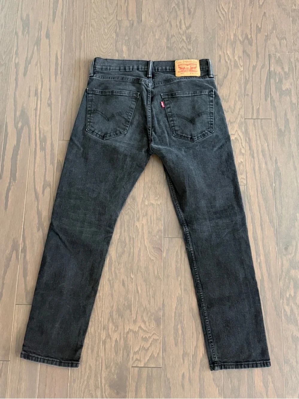 Levi’s 502 Black Jeans Mens 31x30 Tapered Fit Stretch Denim Dark Wash Casual - Picture 3 of 11